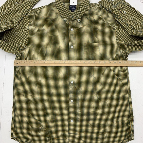 J Crew Mens Yellow Blue Check Gingham Slim Long Sleeve Button Up Size XL - Picture 4 of 5